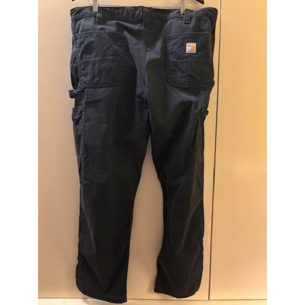 Carhartt Mens Black Canvas Carpenter Work Pants Loose Fit 40x32 Utility
